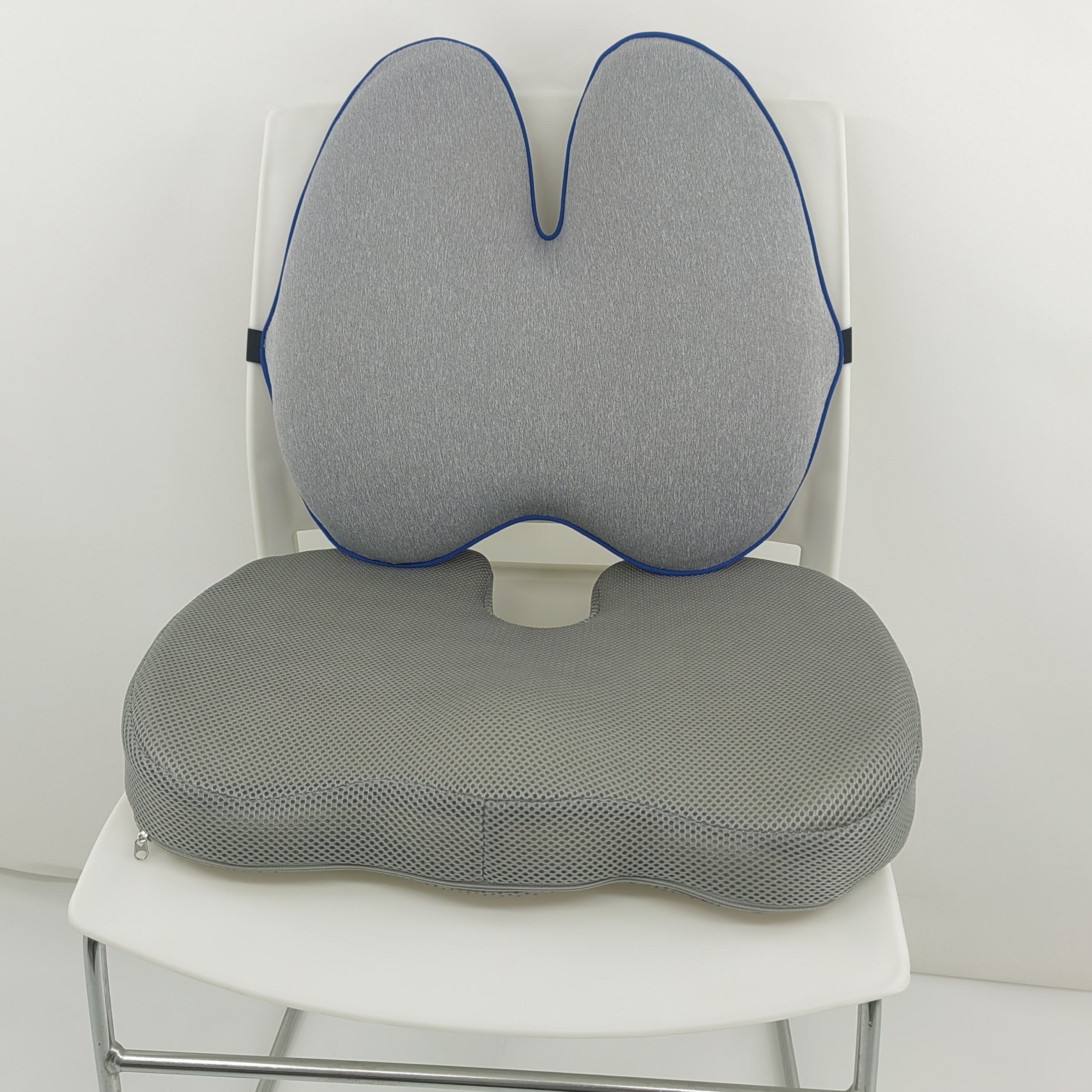 Seat Cushion & Lumbar Support Pillow: Memory Foam Chair Pad Back Cushion  for Office Chair Car Seat Wheelchair Travel, Reduce Tailbone Pressure and