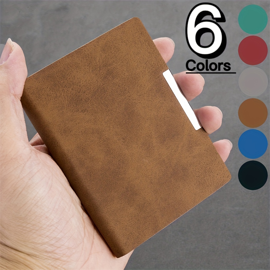

6 Colors A7 Pocket Notebook: Small, Fresh, Portable, Soft Pu Leather Mini Notebook For Office Use