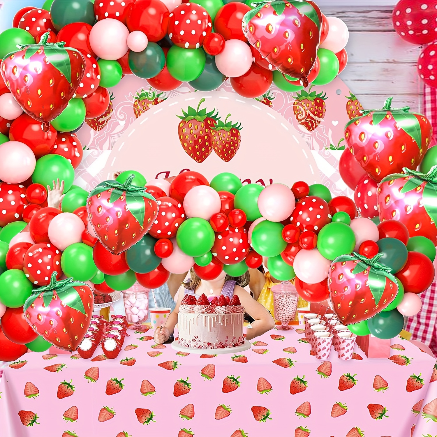 Strawberry Birthday Party Decorations Strawberry Balloon - Temu