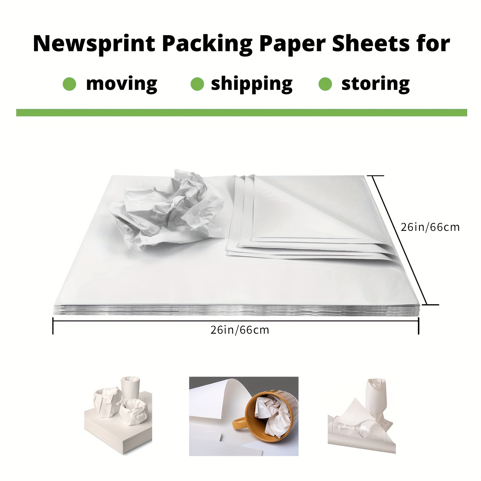 Rainmae Packing Paper Sheets for Moving, Wrapping Paper Newsprint Packing  Paper for Shipping, Fill the Moving Boxes and Protect Fragile Items 3lb  (120 Sheets, 28”x16.5”) - Yahoo Shopping