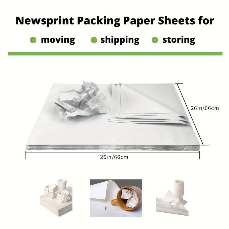 Newsprint Packing Paper Sheets For Moving, Shipping, Box Filler,wrapping  And Protecting Fragile Items 1.3 Lbs - Temu