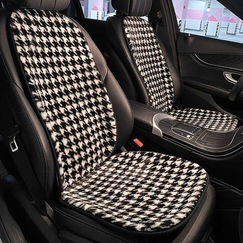 1pc Car Seat Cover Houndstooth Car Seat Cushion Winter Plush Square Warm Car  Front Seat Cover Mat Rear Car Seat Cushions For Car Seat, 90 Days Buyer  Protection