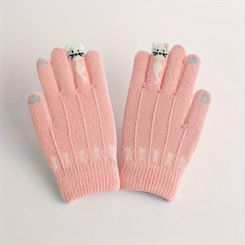 Cartoon Winter Gloves Coldproof Elastic Touchscreen Gloves - Temu