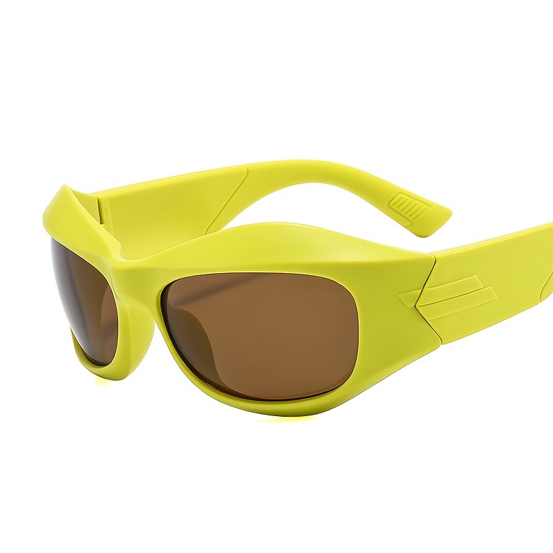 Bottega Veneta Wrap Around Sunglasses in Yellow