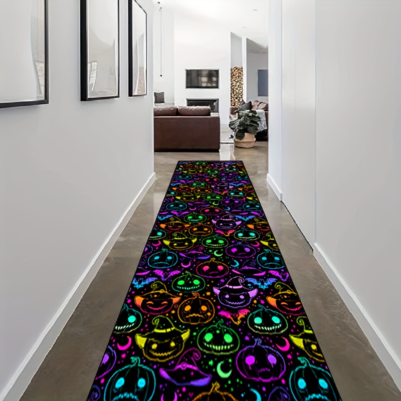 Spooky Halloween Skull Pattern Carpet Antifouling Anti Slip Washable