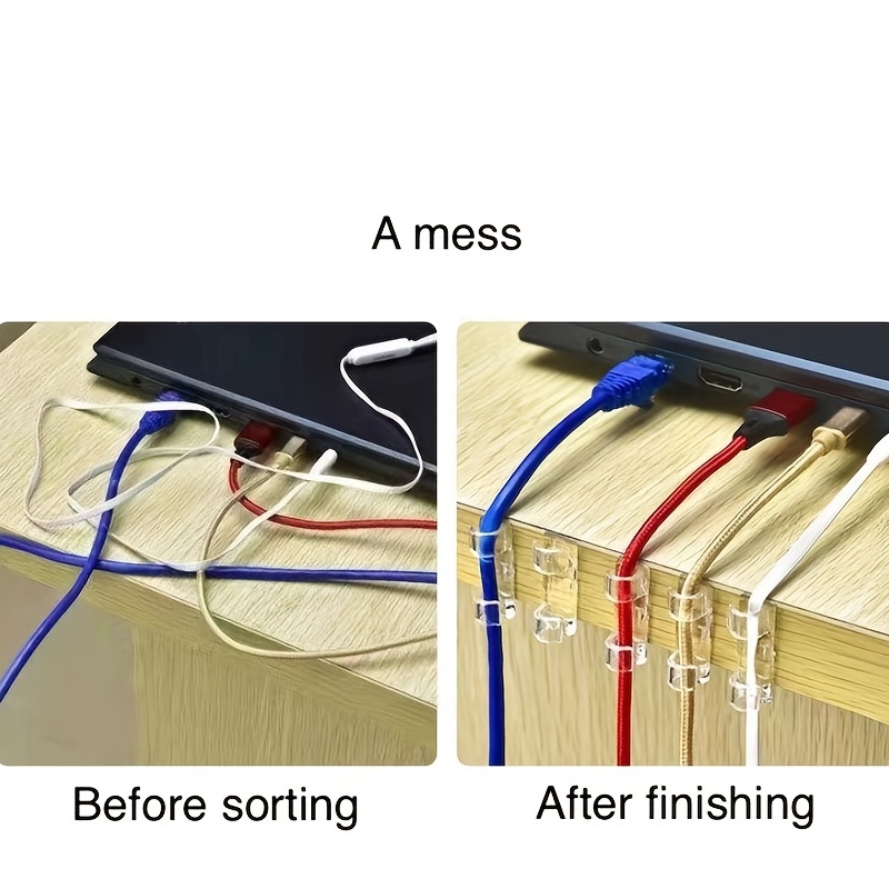 20 Piezas Clips Cables Organizador Cables Adhesivo Soporte - Temu
