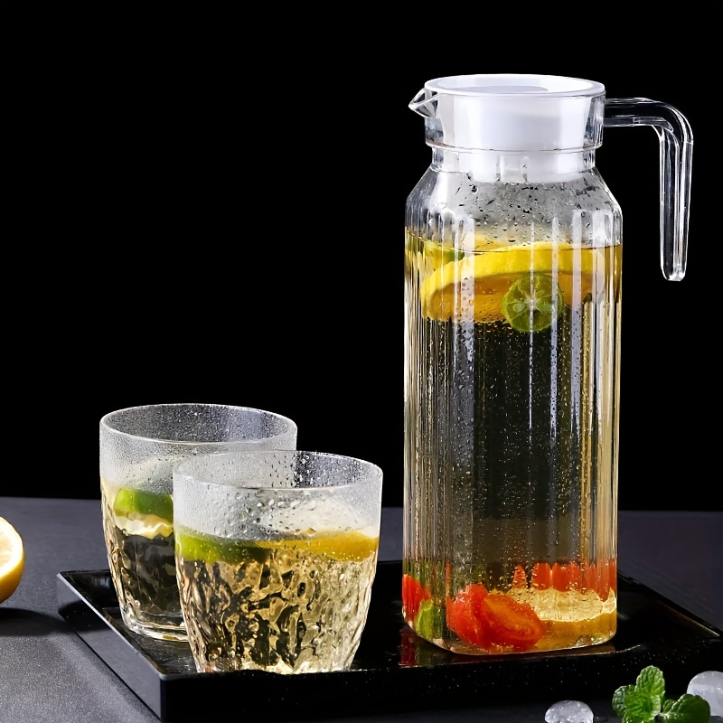 1PC 1.2L Large Capacity Glass Water Pot Glass Cold Water Bottle Fruit Juice  Jug