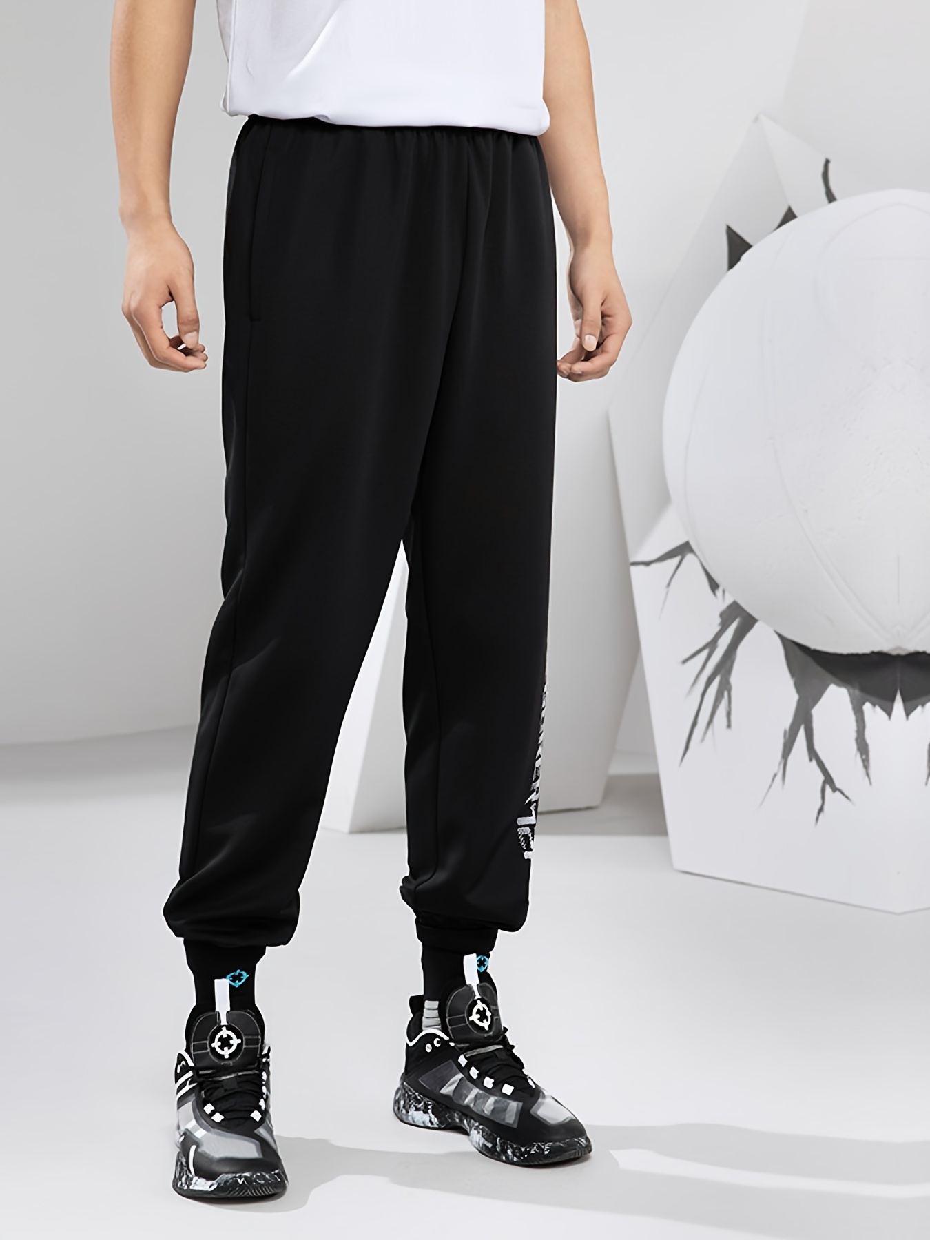 Men's Athletic Active Sweatpants: Quick Dry Drawstring Sport