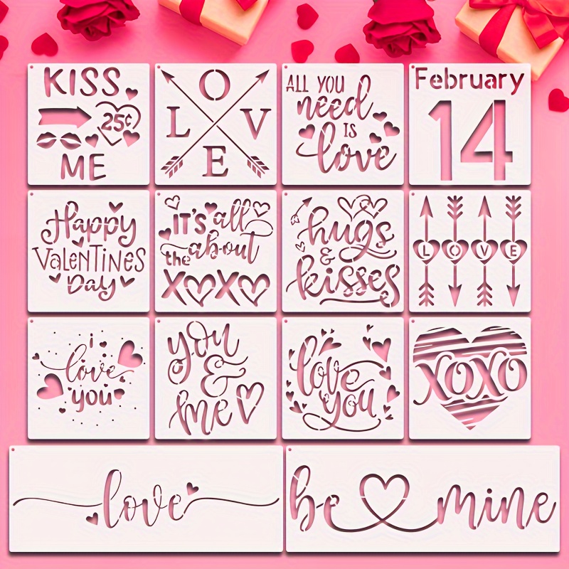 Valentine's Day Stencils Valentine Drawing Painting - Temu