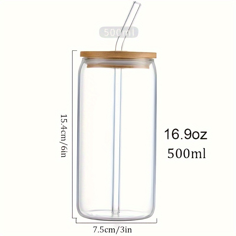 Glass Cups With Lids And Straws, Iced Coffee Cups, High Borosilicate Glass  Tumblers, Glass Coffee Cups, For Beer, Juice, Milk, Birthday Gifts,  Drinkware - Temu