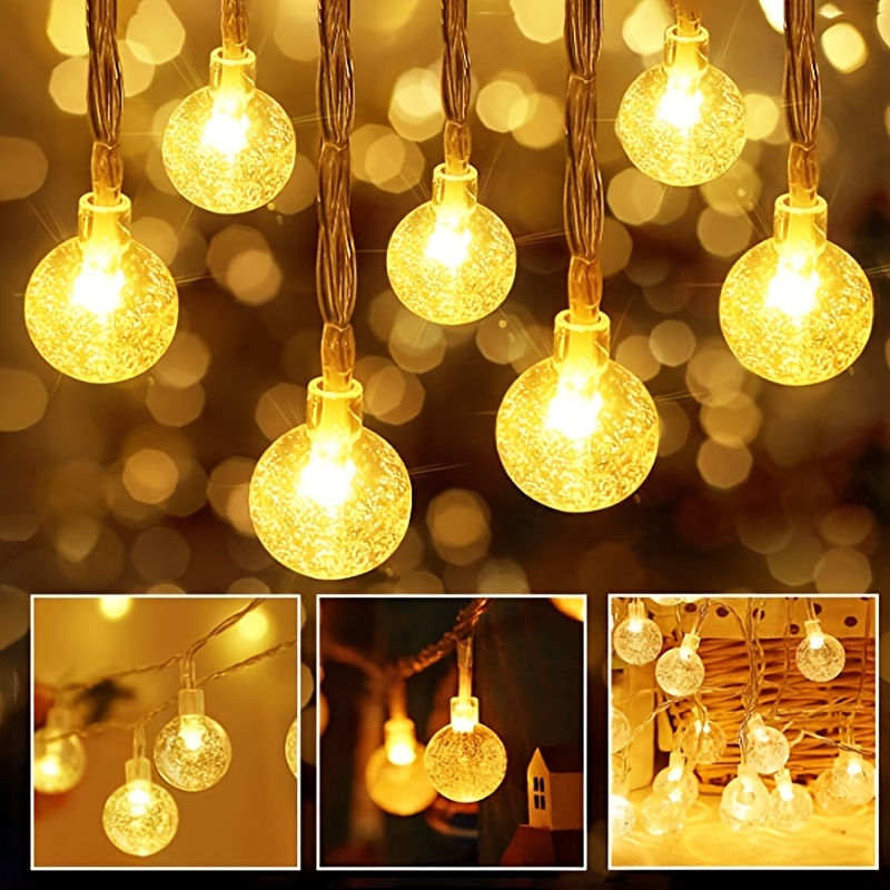 1pc LED Frosted Ball String Lights 3m/11.8ft For Outdoor Camping Canopy  Tent Garden Decoration, American Football Super Foot Bowl Sunday Party  Goods