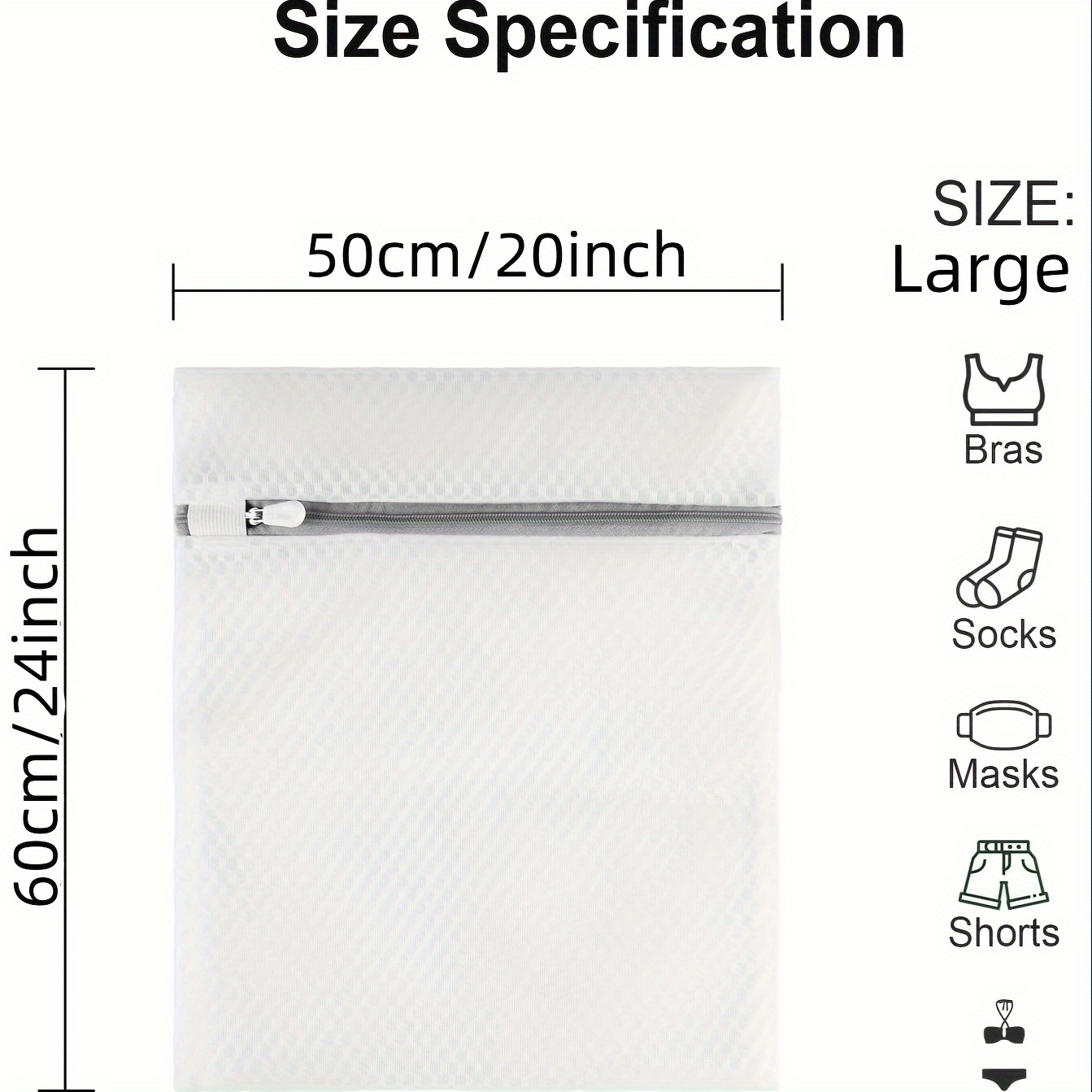 Mesh Laundry Bags For Delicates With Non Rust Zipper White - Temu