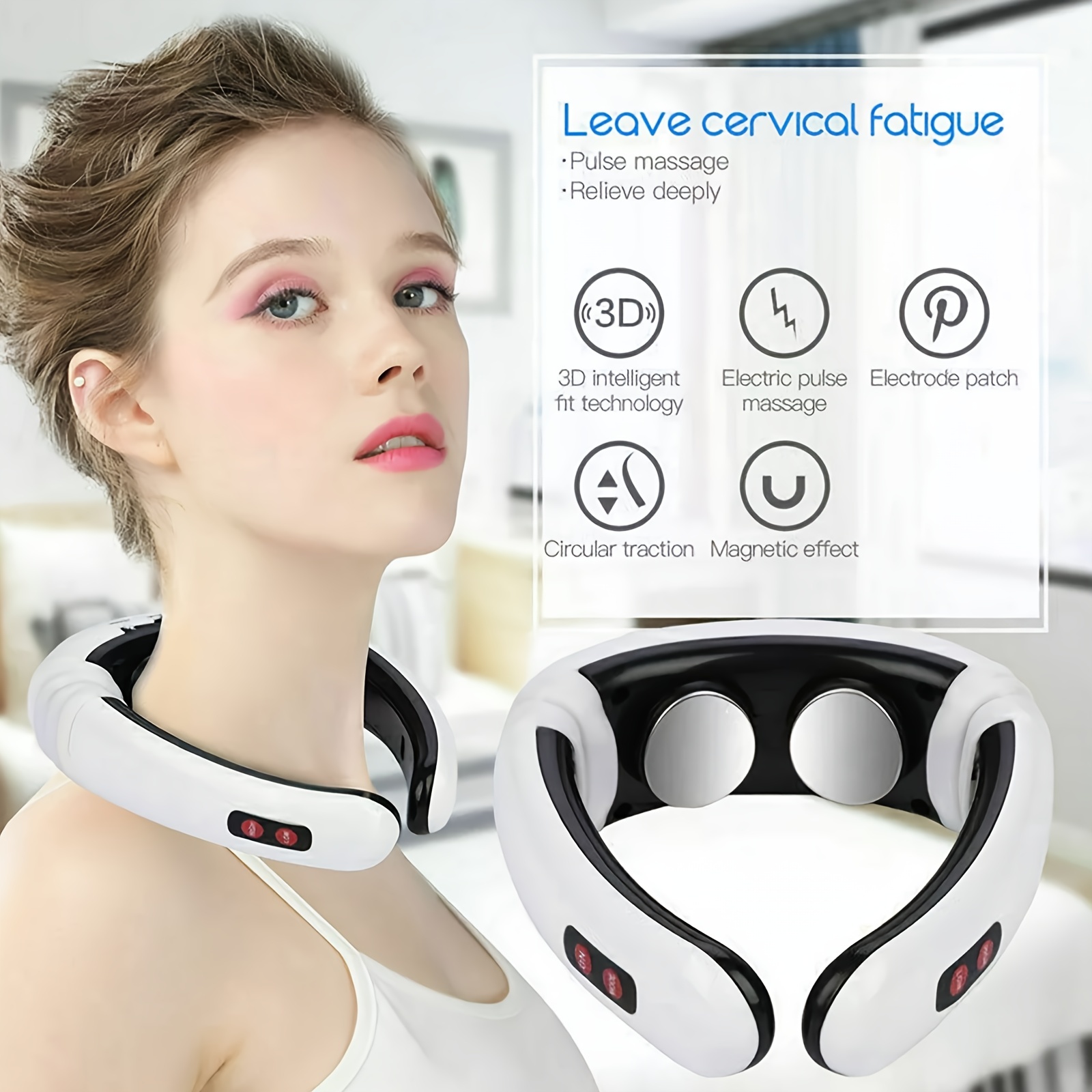 Buy Electric Neck Massager EMS Pulse - 6 Modes, Power Control & Long Infrared Heating