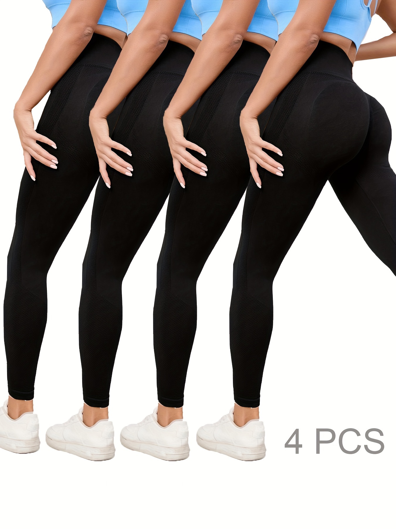 Solid Color Seamless High Stretch Sports Leggings Running - Temu