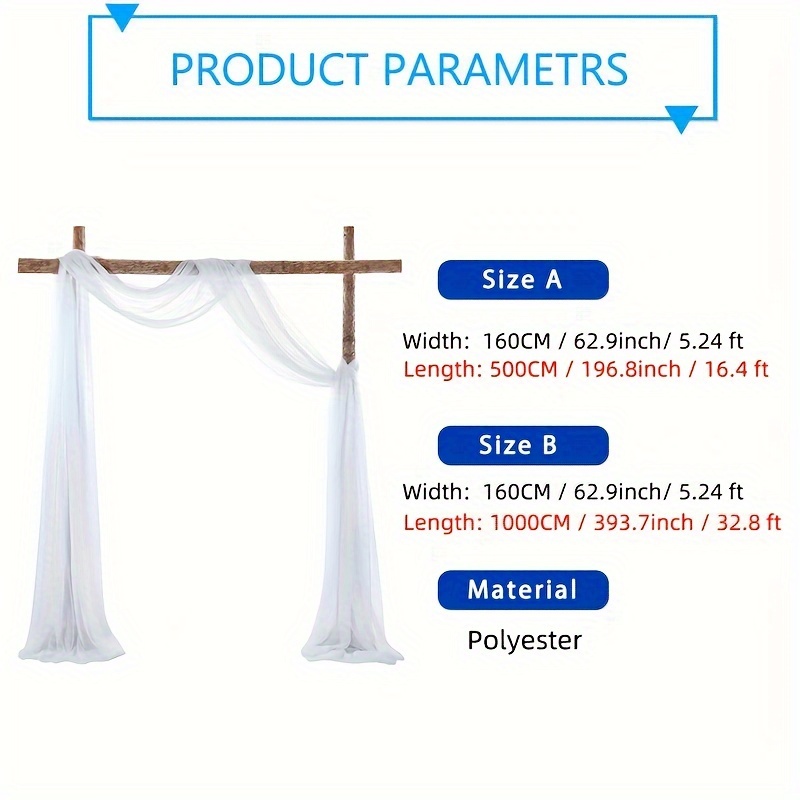 1pc Wedding Arch Draping Fabric Curtain, Wedding Arch Drapes Decorations  Sheer Curtains Wedding Backdrop Curtains Tulle Fabric Drapery For Party Ceremony  Reception Ceiling Decor Home Decor, Length 196.85inch/393.7inch - Home &  Kitchen 