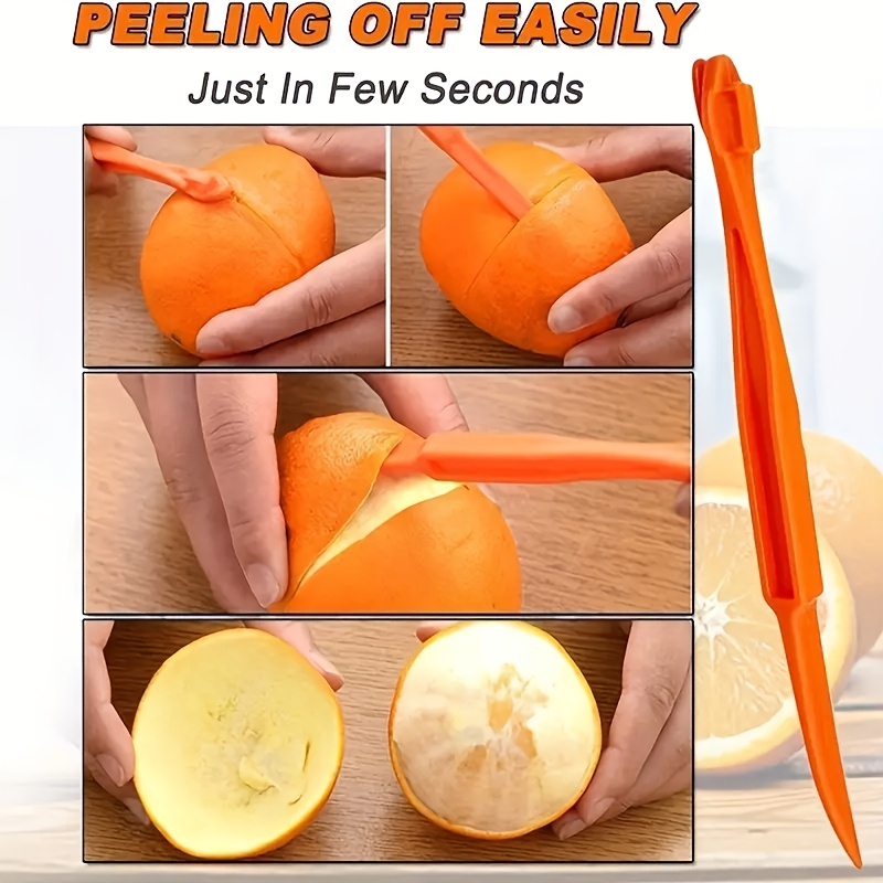 2 Pc Orange Peeler Tool Plastic Citrus Cutter Gadget Lemon Fruit Slicer  Remover
