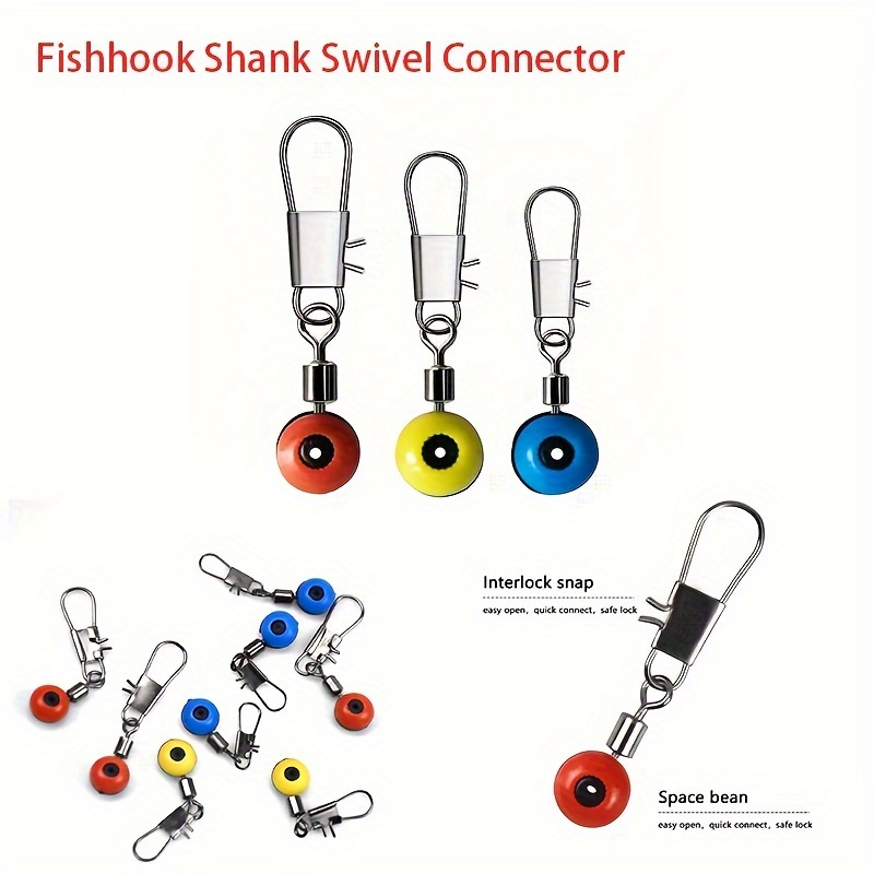50 Pcs Fishing Line Sinker Slides Hook Shank Clip Connector Swivels