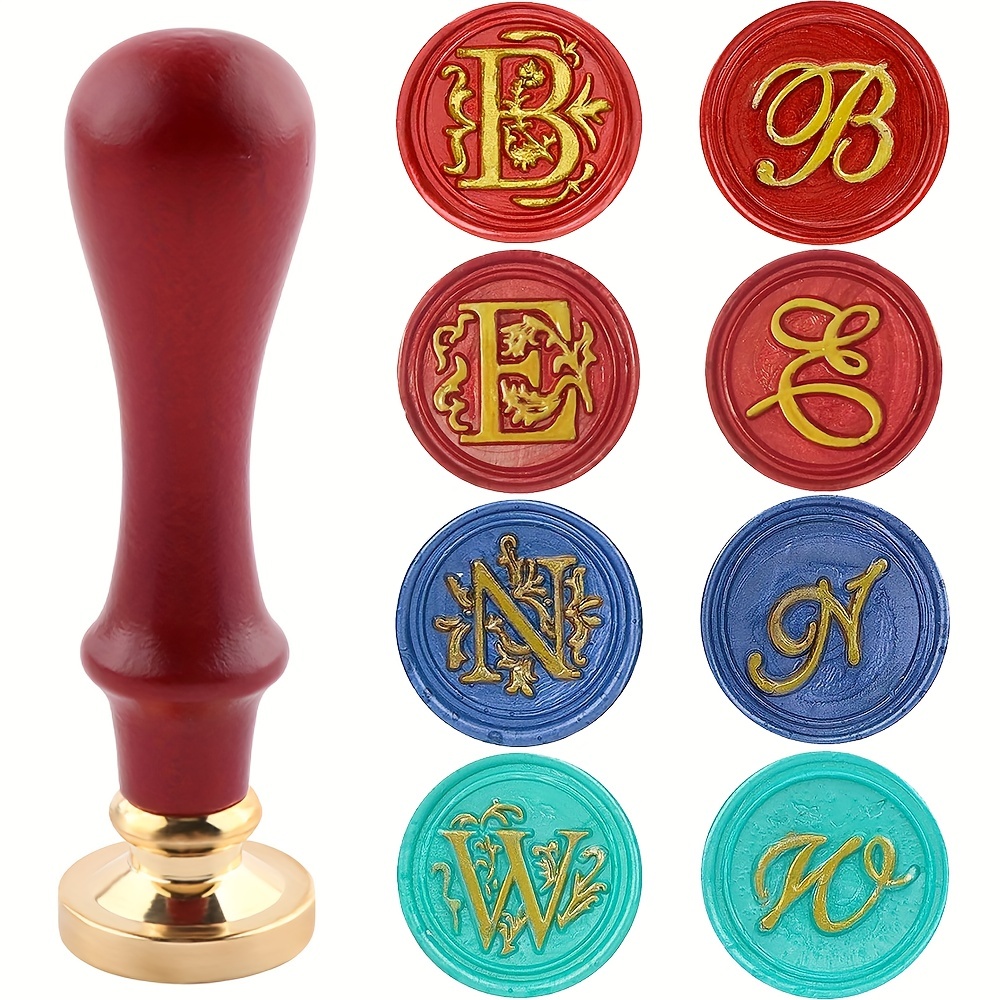 Letter A Wax Seal Stamp, Yoption Vintage Retro Brass Head Wooden Handle  Alphabet Letter A Classic Sealing Wax Seal Stamp (A)