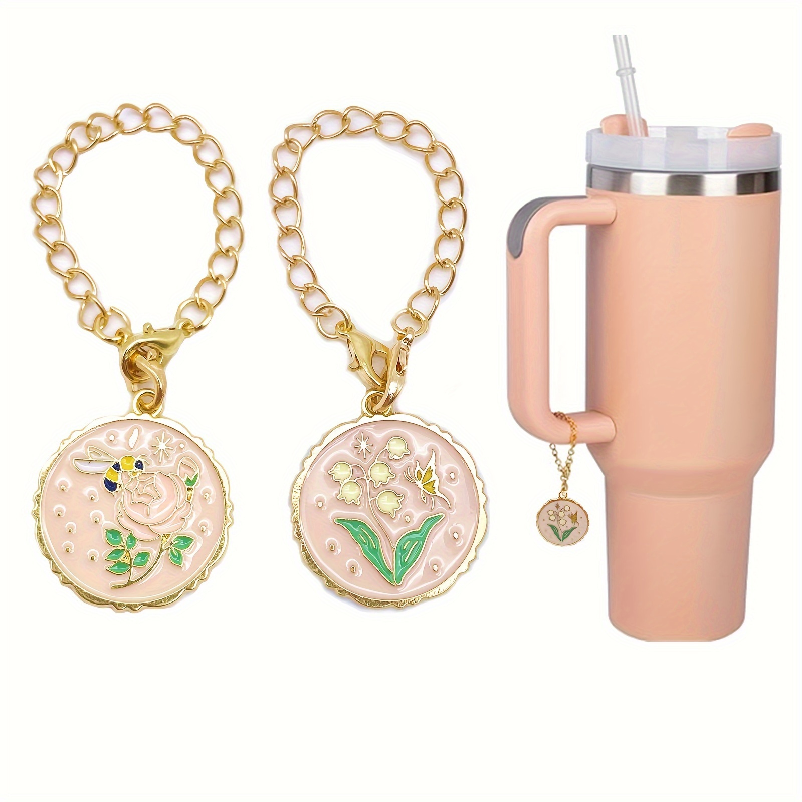 Cute Cartoon Water Bottle Charm Cup Handle Decoration - Temu