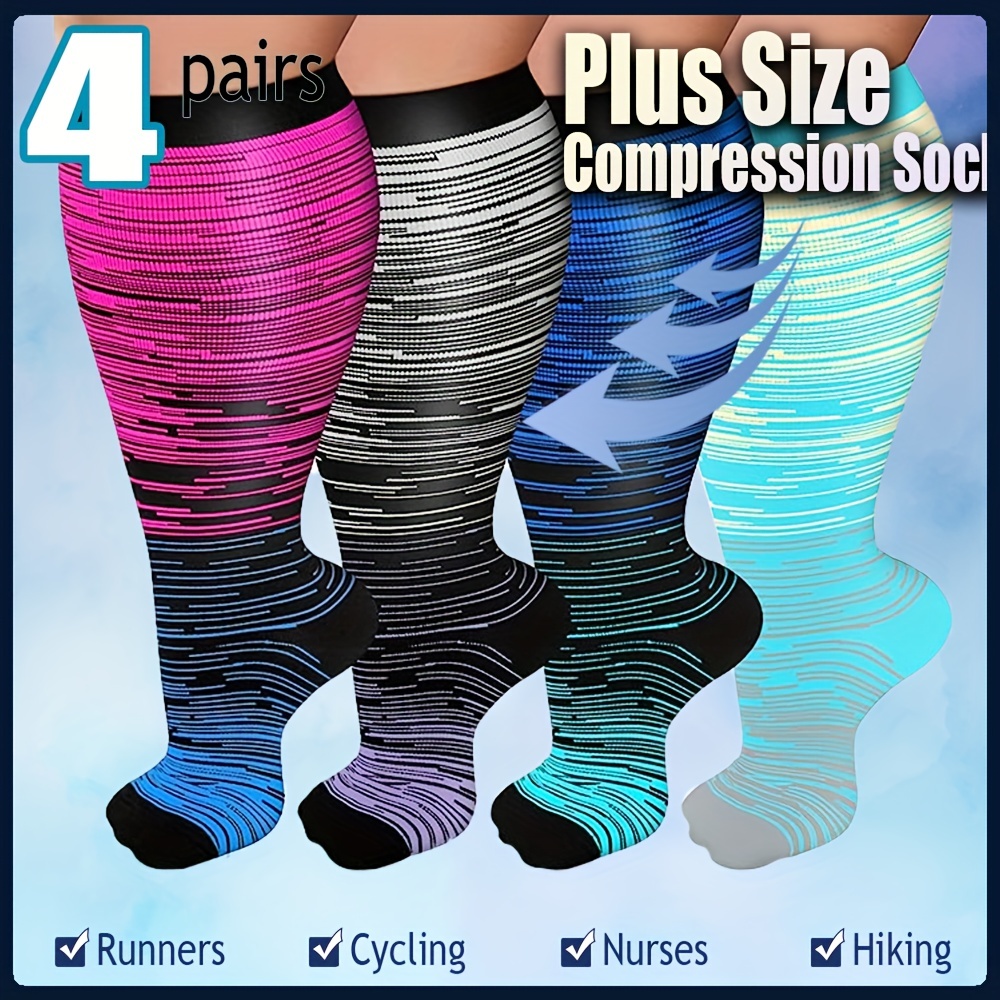  TNNZEET 2 Pack Plus Size Compression Socks Wide Calf