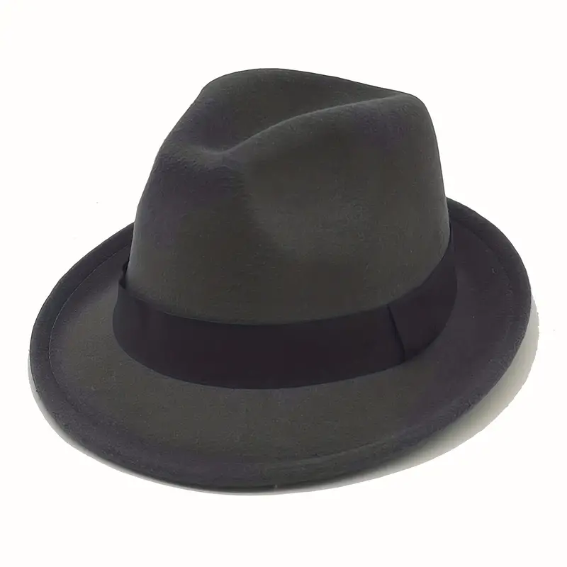 Grey Elegant Sun Protection Hat, Men's Small Brim Panama Hat for Men,Mens Hats and Caps,Temu