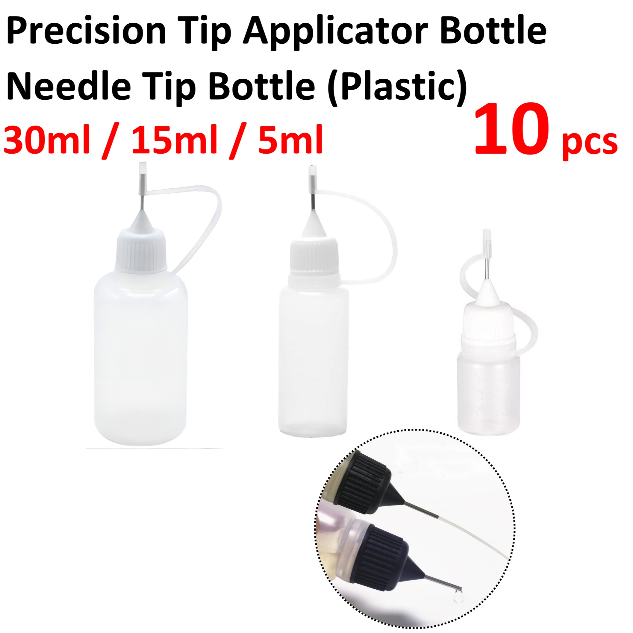 10pcs 30ml Needle Tip Glue Bottle Applicator DIY Quilling Tool Precision Bottle