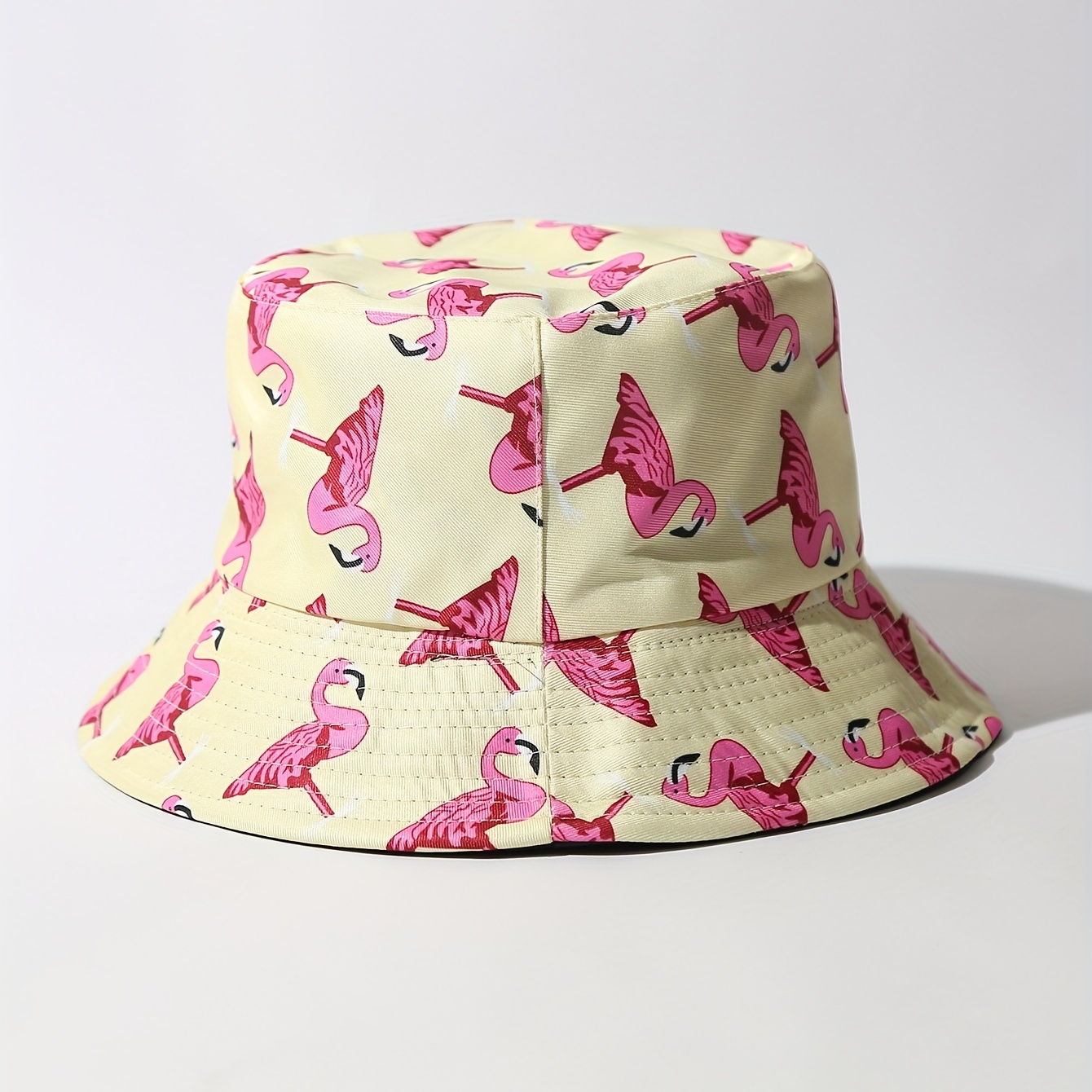 1pc Trendy Versatile Sunshade Bucket Hat With Flamingo Embroidery Double  Sided Sun Hat For Men Women Daily Shopping Party, Today's Best Daily Deals