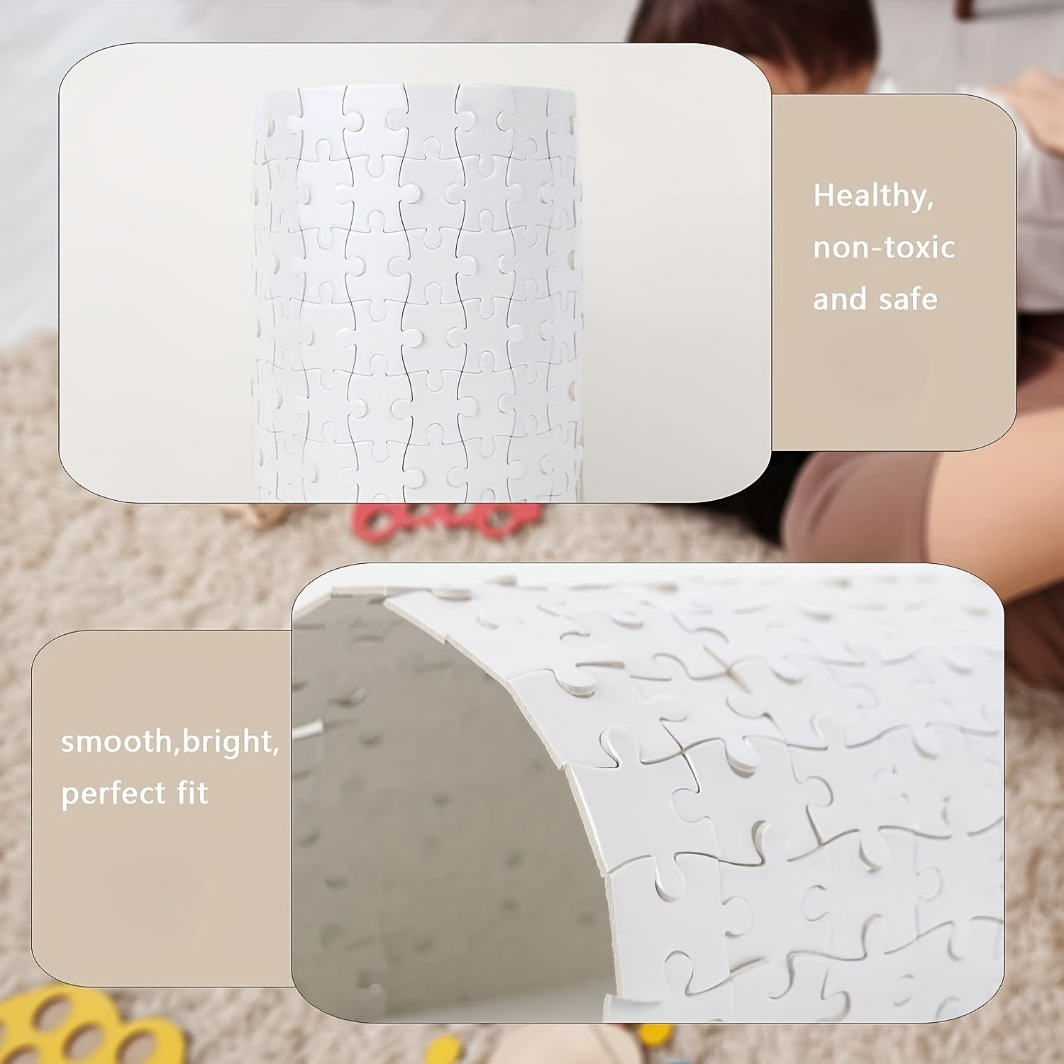 Bright Creations 10 Sets Blank Sublimation Puzzles for DIY Crafts, A4 120-Piece Jigsaws for Heat Press Thermal Transfer