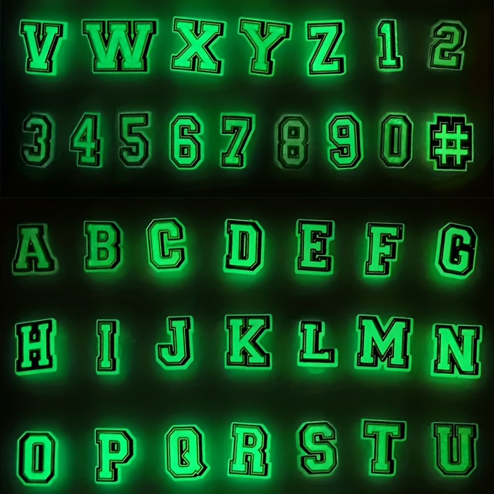 Glow in the Dark Croc Charms Letters and Numbers 