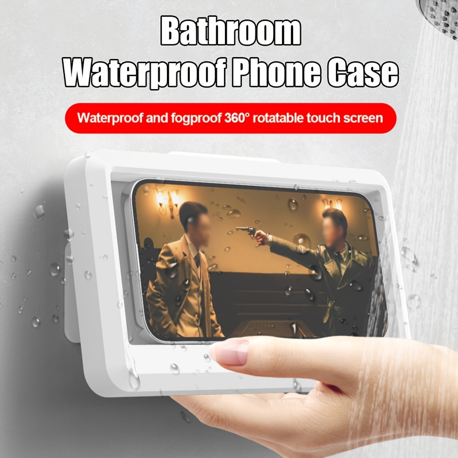 1pc Waterproof Phone Holder, Wall-mounted Dust-proof Waterproof