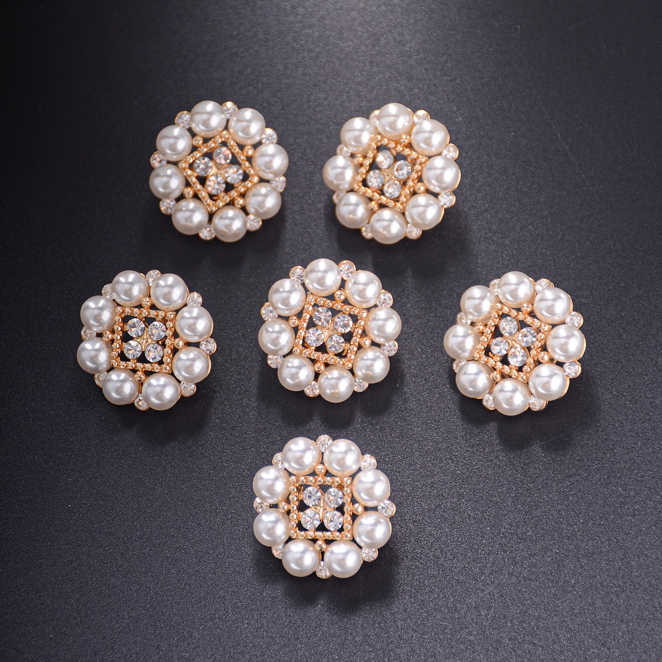 6pcs Botones Decorativos Diamantes Imitación Rhinestone - Temu