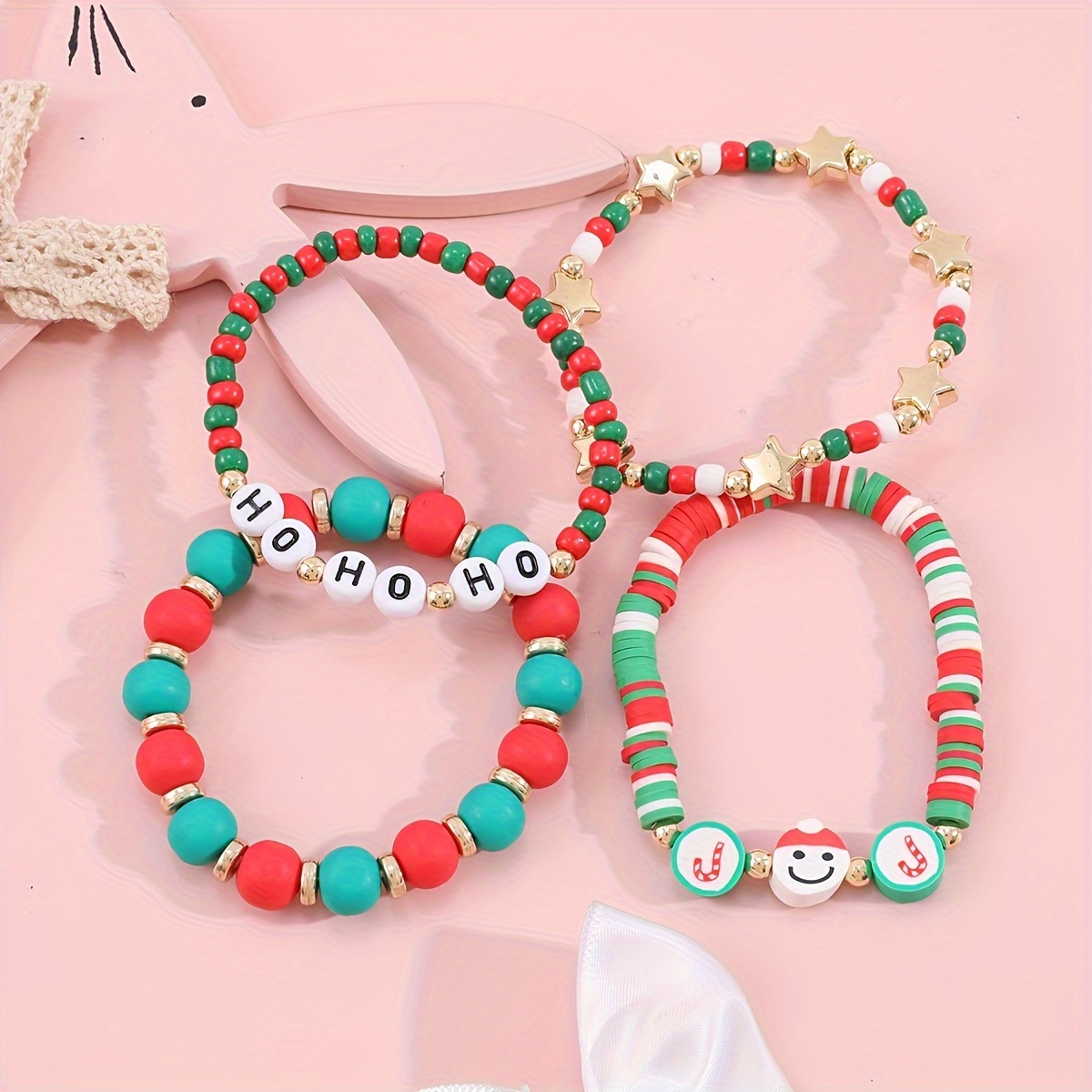 11pcs Letter Patter Beads Beaded Bracelet Set With Colorful Clay Beads  Stackable Friendship Bracelet