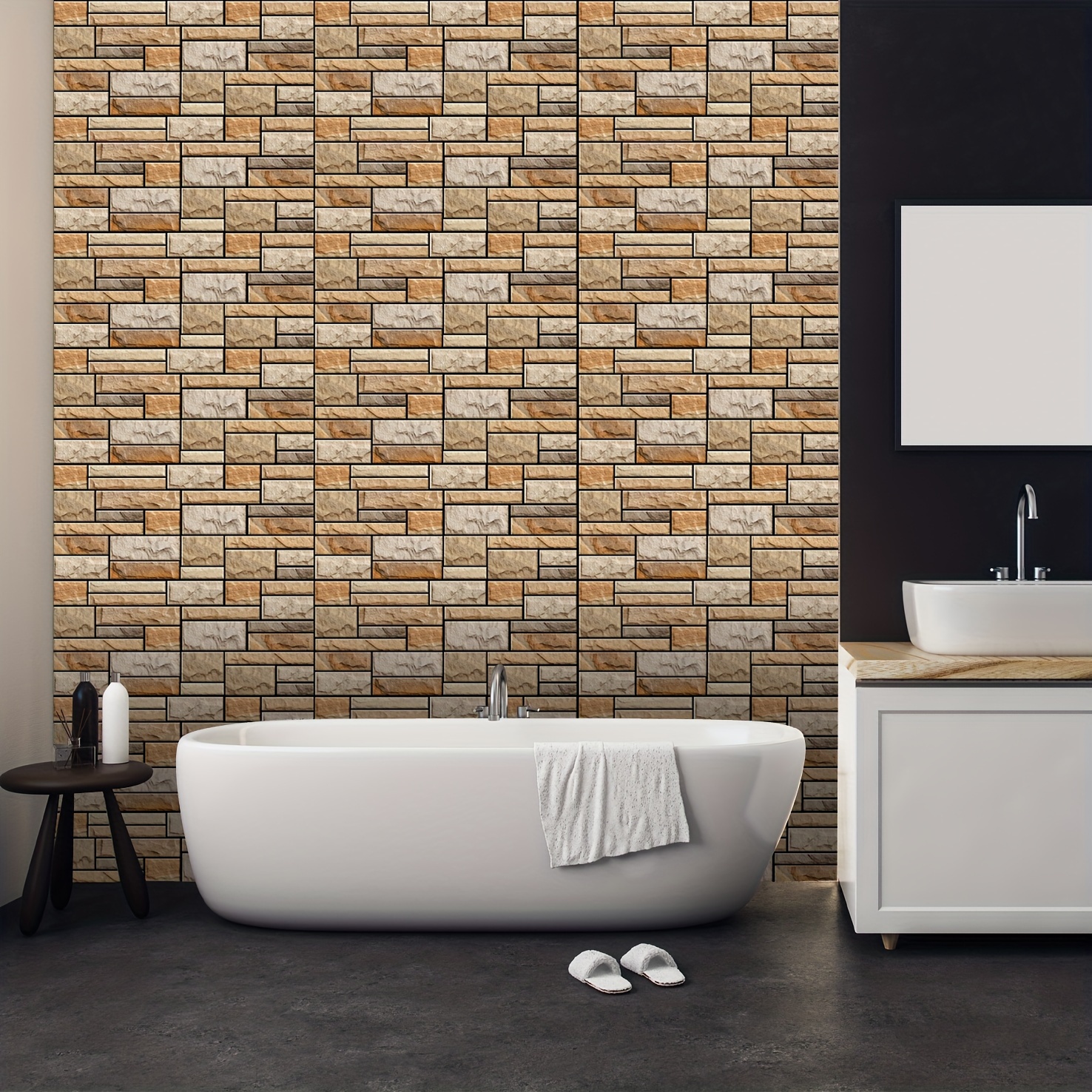 Art3d Paneles ondulados de PVC para decoración de paredes interiores,  azulejos de pared 3D texturizados marrón madera, 19.7 x 19.7 pulgadas  (paquete