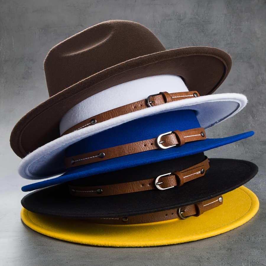 Leather store buckle hat