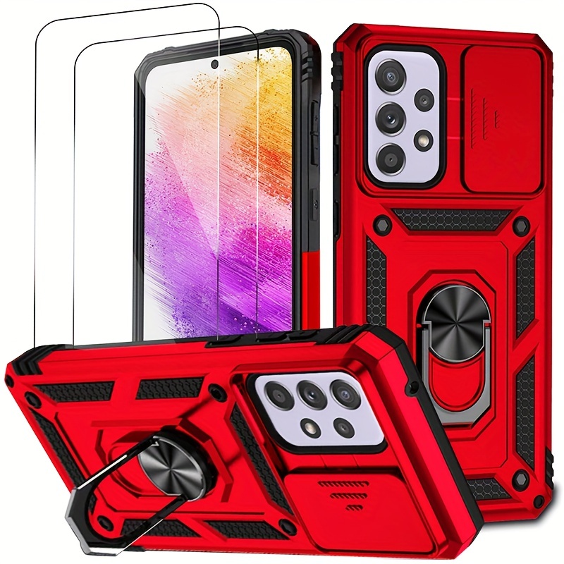 For Samsung Galaxy A14 5G Case with Screen Protector+Camera Lens  Protector,Heavy Duty Shockproof Full Body Protective Phone Cover,Built in  Rotatable
