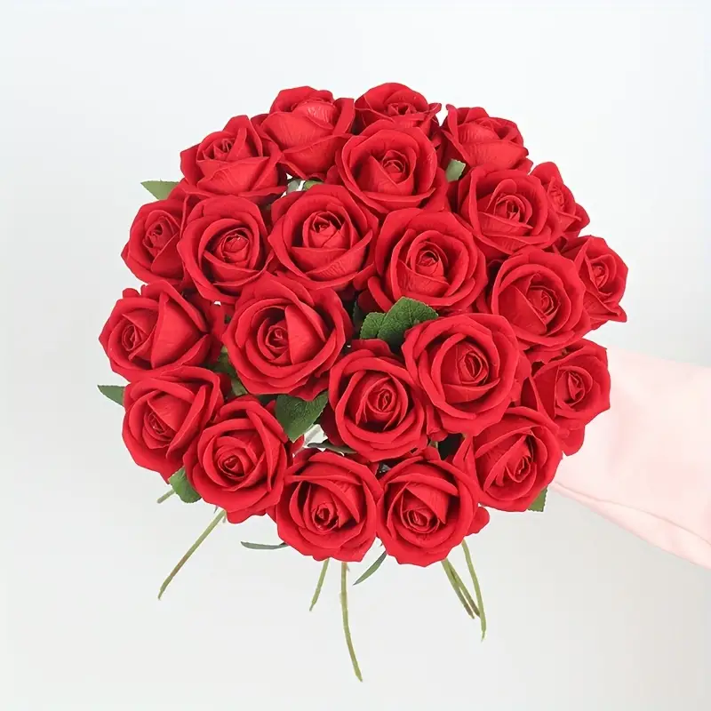 6 Pezzi Di Rose Rosse Fiori Di Seta Artificiali, Rose Finte Con Steli  Lunghi Bouquet Di Rose Finte Realistiche Per Composizioni Centrotavola Per