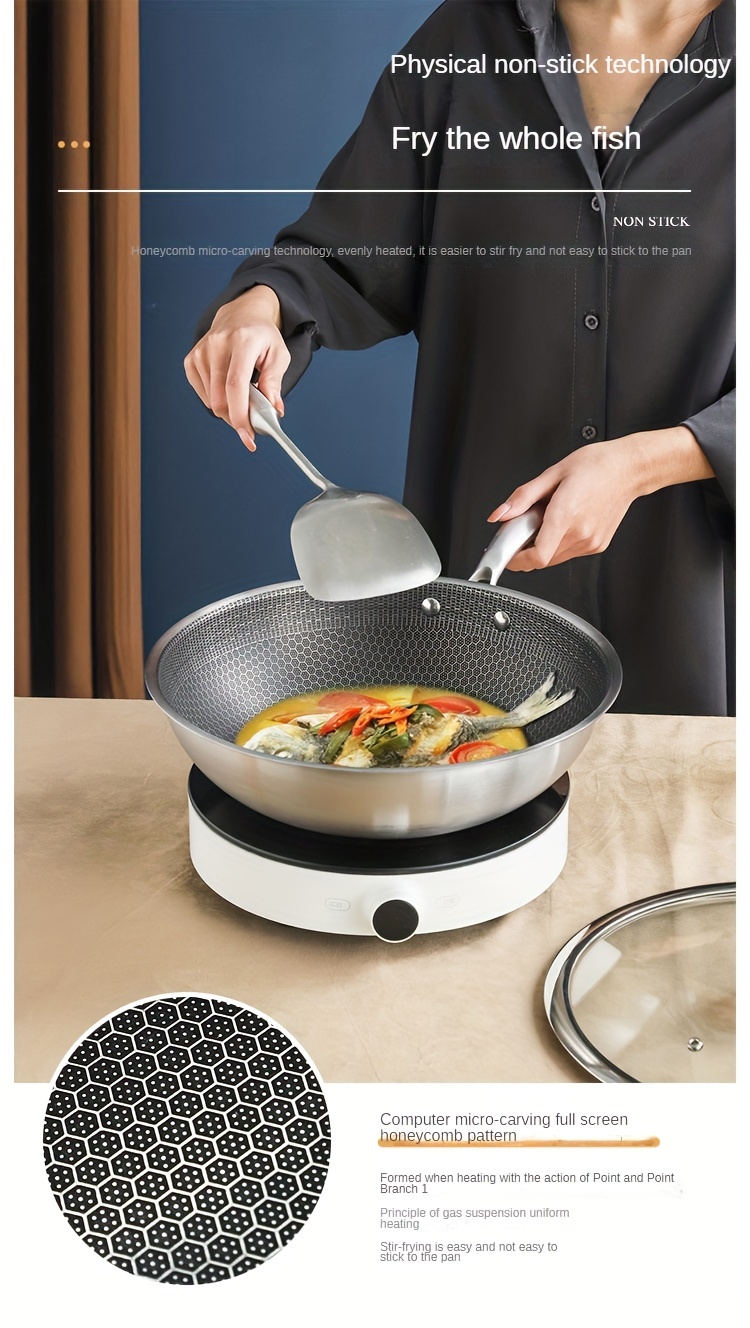 Honeycomb suspension non-stick frying pan