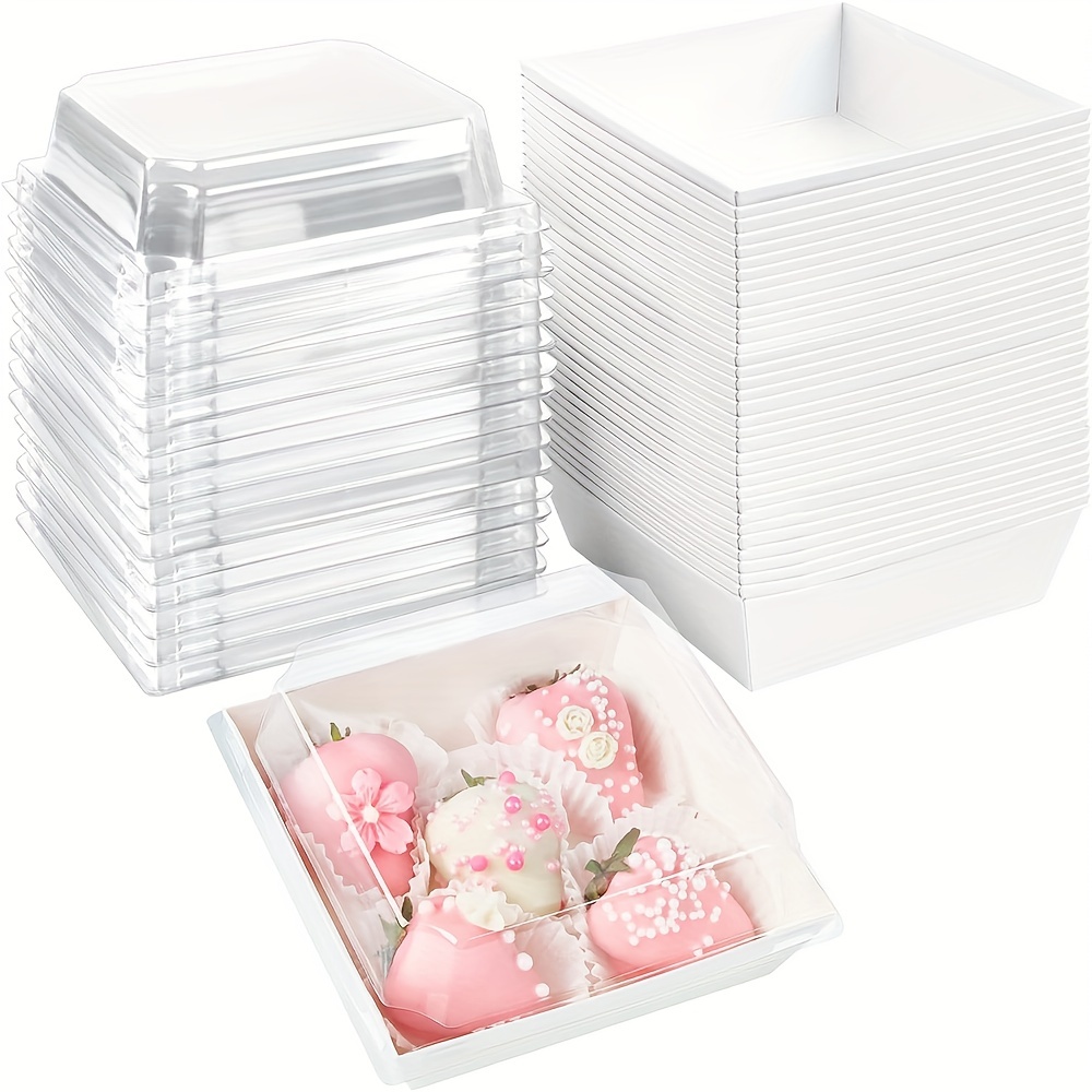 Charcuterie Boxes Clear Lids Disposable Mini Cake Containers - Temu