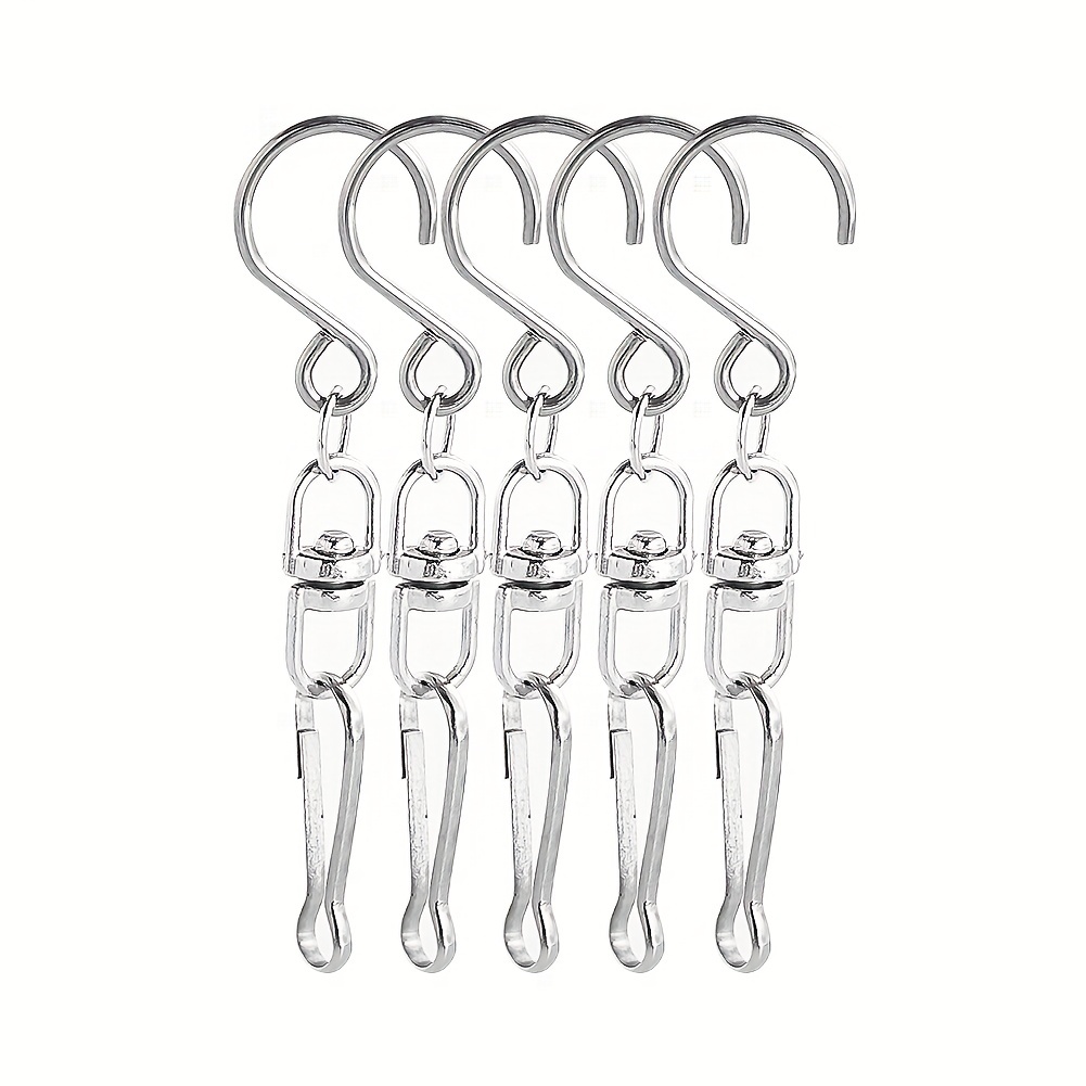 Swivel Clip Hanging Hooks Stainless Steel for Hanging Wind Spinners Wind  Chimes Crystal Twisters Party Supply-12 Pack : : Home