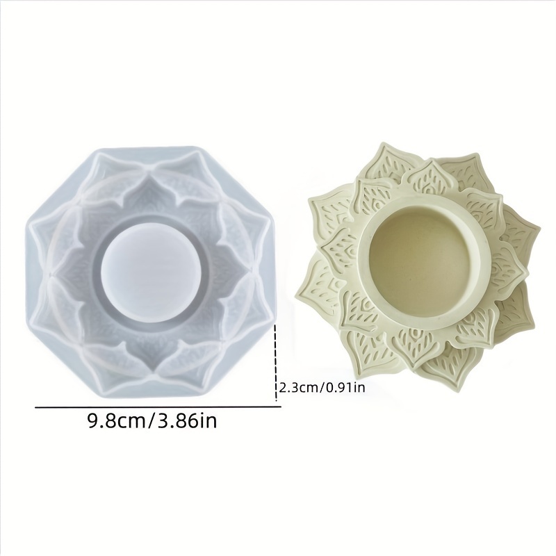 Image of 3d Resin For Lotus Candle Holder Silicone Moulds For Lotus Flower Candle Tray Epoxy Mold Candlestick Casting Mold For Diy Resin Artwork Trinket Plaster Clay Crafts Container Home Decor