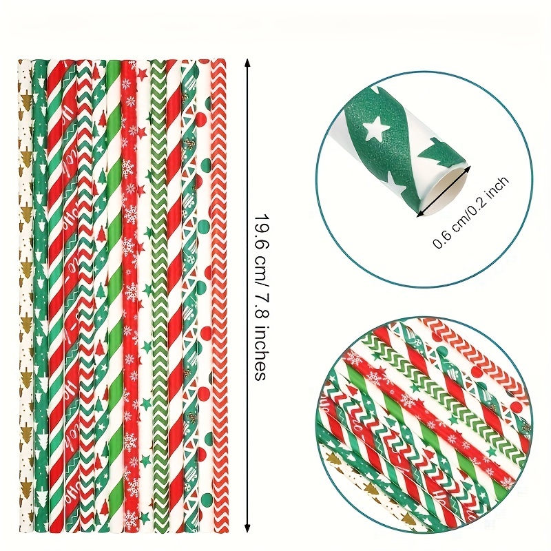 Christmas Paper Straws Santa Claus Christmas Tree Party Decoration Straws  Disposable Degradable Drink Straws, Christmas Decorations, Cute Aesthetic  Stuff, Cool Gadgets, Unusual Items - Temu