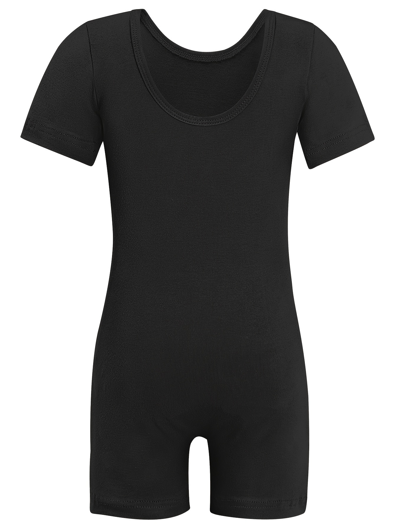 Kids Short Sleeve Gymnastics Romper Suit For Dance Performance