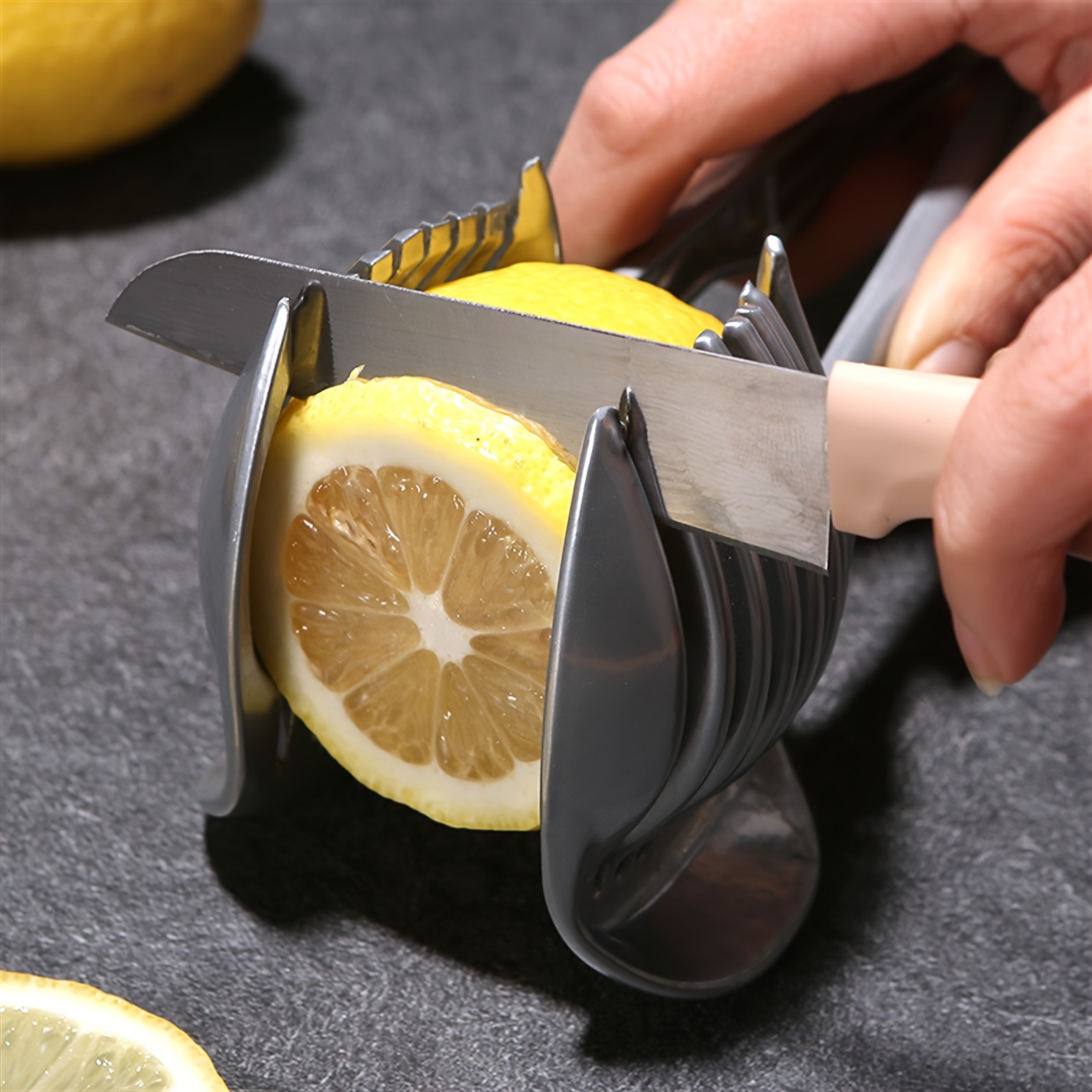 Tomato Lemon Slicer Holder, Round Fruits Onion Shredder Cutter