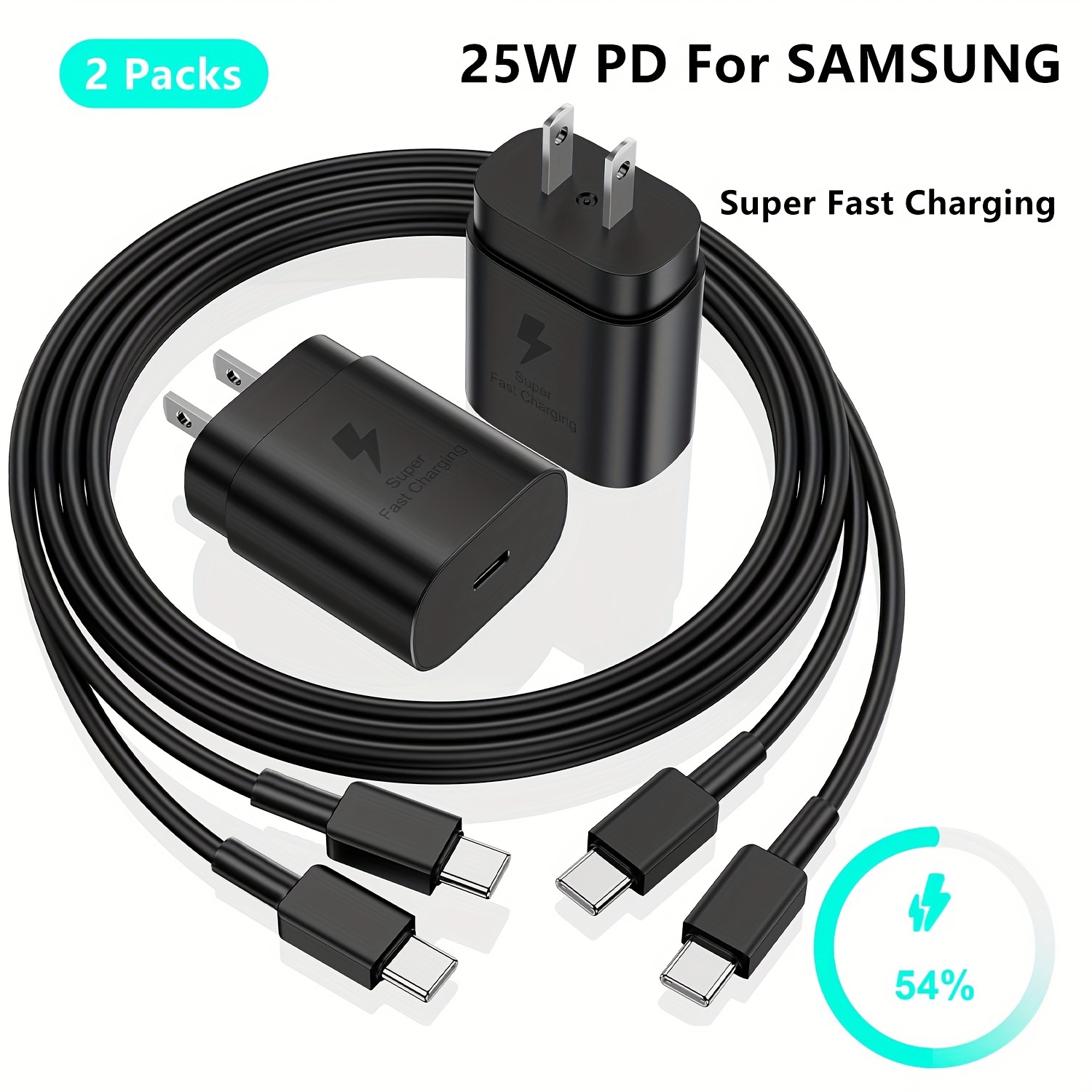 Chargeur Rapide USB C 45 W Chargeur USB C Ultra Rapide Avec Câble en Nylon  USB C (2 m, 100 W) pour Samsung Galaxy S22/S22+/S22 Ultra/S21/S21 FE/S20/Z