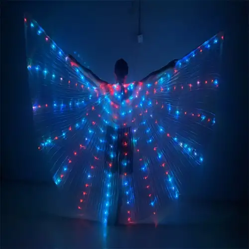 Leuchtende Schmetterlings-Isis-Flügel mit bunten LEDs