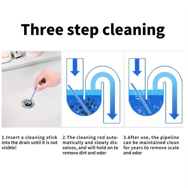 12 Drain Cleaner Sticks Odor Remover Clean Pipe Kitchen Bath Tub Sink  Deodorizer