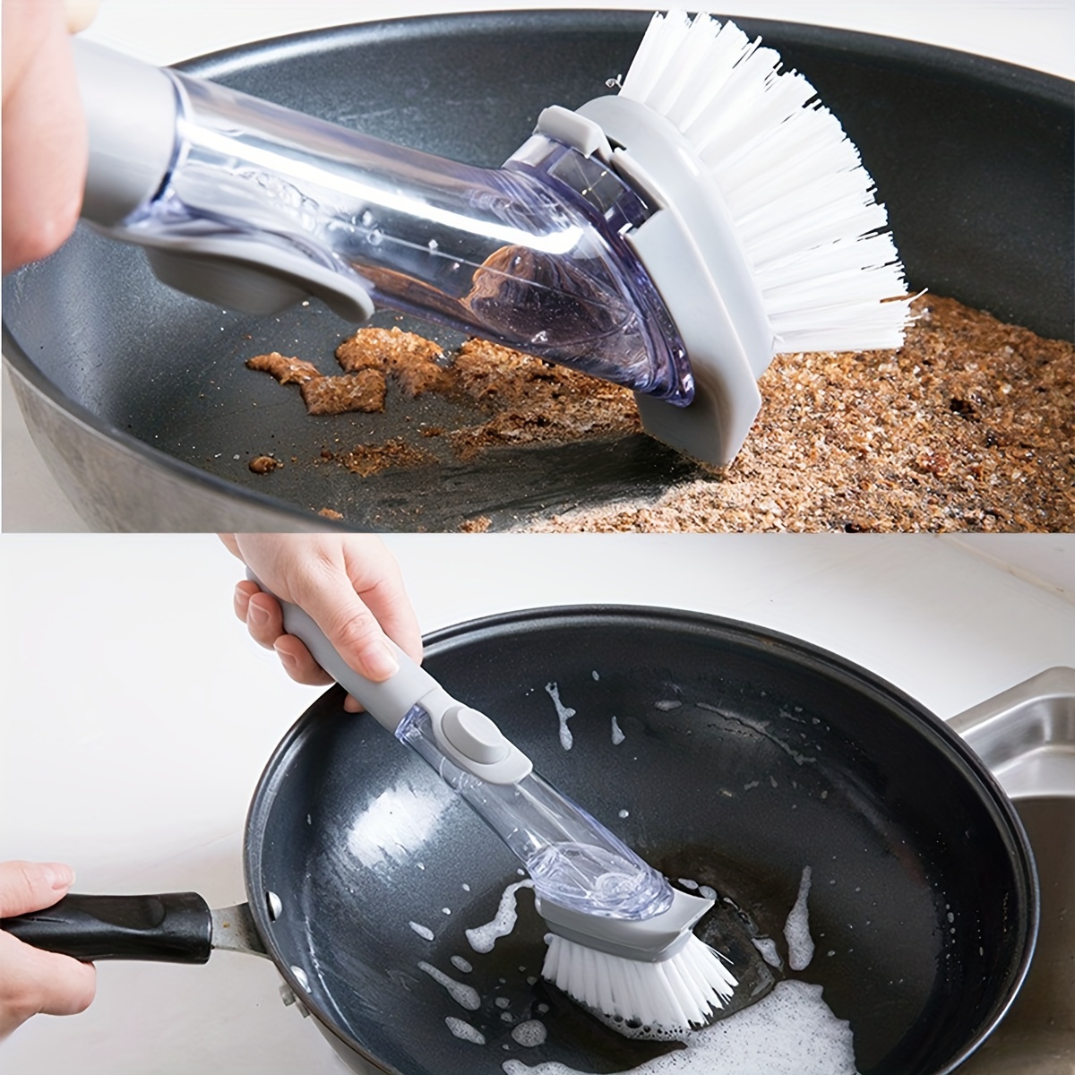 Dish Scrub Brush with 7Pcs Replacement Head Sponges Dish Brush