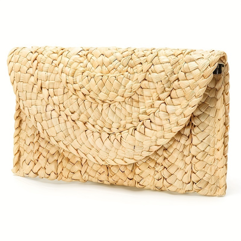 

Summer Straw Tote Bag For Women - Lightweight Envelope Bag With Woven Design - Perfect For Beach And Travel