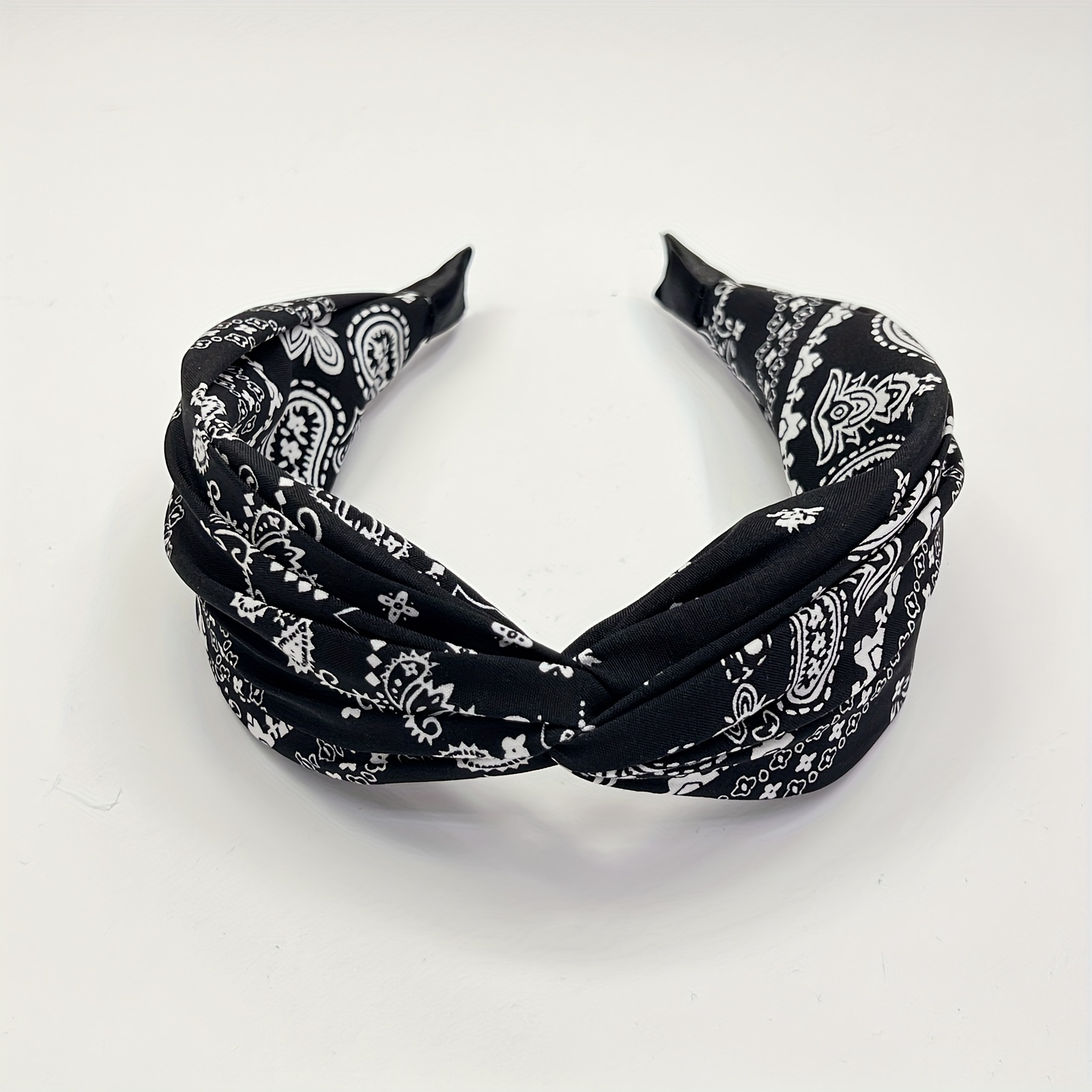 TEMU 1pc Paisley Headband Suitable For - Retro Minimalist Wide Band With Paisley Print, Lightweight Hairpiece For Daily Use, For , Soft Unisex Hair