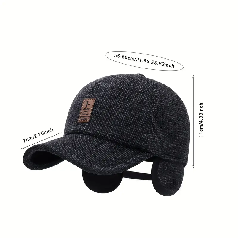Winter Baseball For Men Adjustable Warm Outdoor Sport Golf Hats Dad  Earflaps Thicken 55 60cm Ideal Choice For Gifts, Shop The Latest Trends